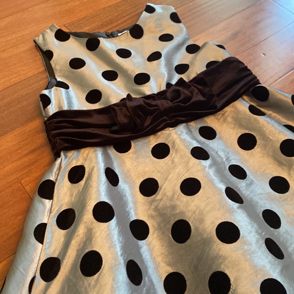 Charter Club LIKE NEW beautiful, gray & black metallic shiny girls dress - Sz 6 - Picture 14 of 16